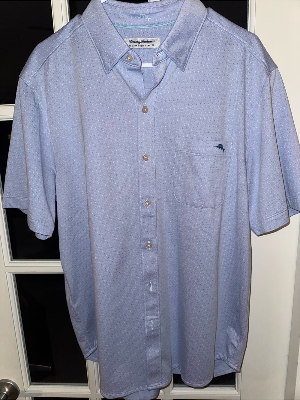 Tommy Bahama San Lucia Stretch Pale Blue Short-Sleeve Button-Down Shirt